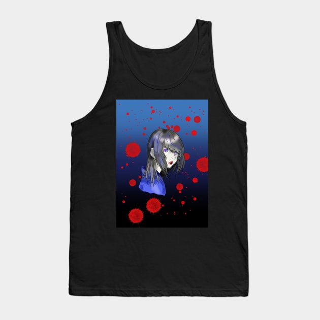 Reluctant teenage vampire in blue Tank Top by cuisinecat